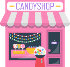Candy Shop Stencil Svg Design File, Free Vectors File